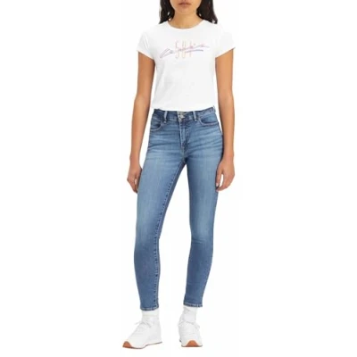 Image of Levi&#039;s 711 Double Button Jeans Skinny Fit, Women&#039;s, Size: 27x32, Medium indigo