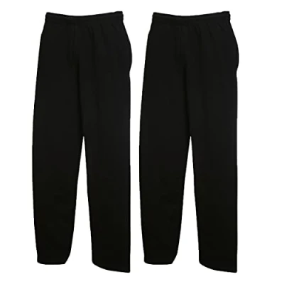 Image of Fruit of the Loom Men&#039;s Sports Trousers, 2 x black open + 1 Hl purchase notepad, XXL