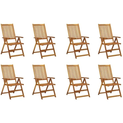 Image of vidaXL Folding Garden Chairs 8 pcs Solid Acacia Wood