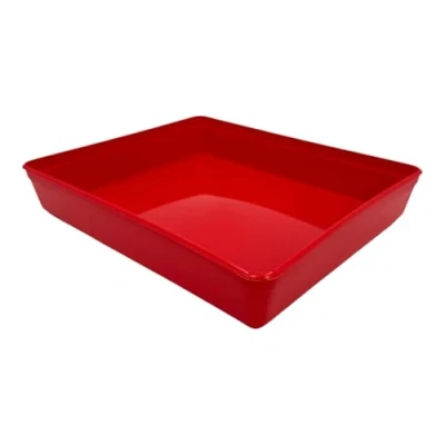 Image of Plastic Activity Trays, Colours Kids Play Art Tray Crafts Toy Organizer (Pack of 10) UK Made (Red, 20 x 15 5cm)