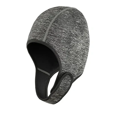 Image of Men Women Swim Cap with Chin Strap Swimming Thermal Hat Head Warm Diving Neoprene Nylon Wetsuit Hood Adjustable for Surfing Rafting