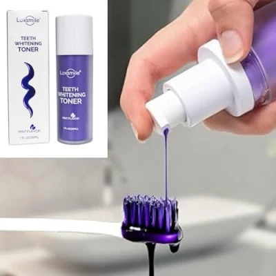 Image of LUXSMILE Teeth Whitening Toner Toothpaste, Tooth Stain Removal, Zero Sensitivity, Whitener, White Teeth, Whitening, Smile Purple Toothpaste