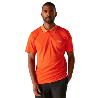 Image of Regatta Men&#039;s Quick Drying Maverick V Active Polo Shirt Tangerine Tango, Size: XL