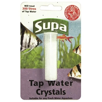 Image of Supa Tap Water Conditioning Crystals, Pack of 12, Helps To Protect Fish From Harmful Chemicals In Water, Suitable For All Fresh Aquariums/Fish Tanks, White Crystals.