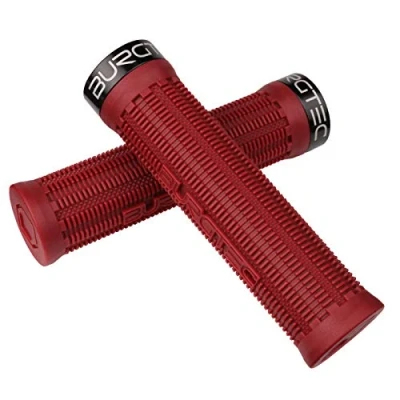 Image of Burgtec Bartender Pro Greg Minnaar MTB Grips Race Red/Single Lock On Mountain Bike Biking Cycling Cycle Trail Enduro Riding Ride Racing Comfort Handle Bar Handlebar Part Locking Tacky Rubber Pair
