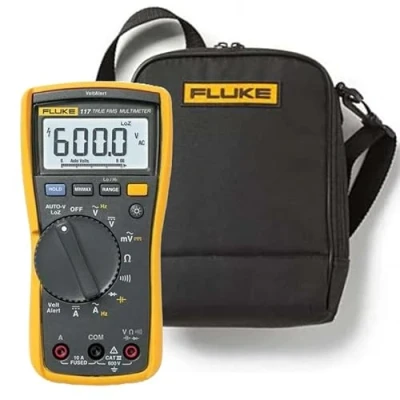 Image of FLUKE 117 True Rms Digital Multimeter W/C115 Carry Case &amp; Test Leads