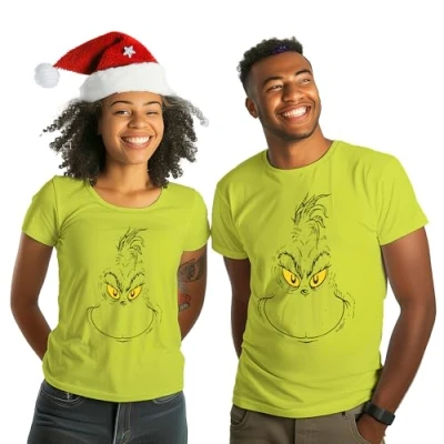 Image of The Grinch T Shirt for Men and Women Unisex Top Crew Neck Short Sleeve Green, L