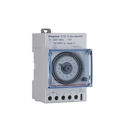 Image of Legrand 412814 MicroRex W31 Mechanical Clock Timer with 7 Day Programme (Series Installation for Top Hat Rail, 3 Module)