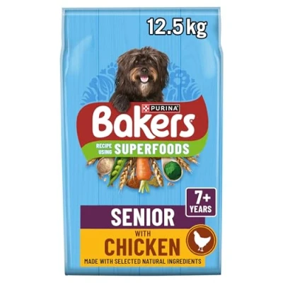 Image of Bakers Senior Dry Dog Food Chicken &amp; Veg 12.5kg