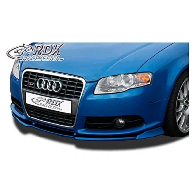 Image of RDX Racedesign Front Spoiler, 4 cm High, Polyurethane (PU), Made in Germany, Ready to build for Audi A4, Unpainted Black, Includes Mounting Kit, RDFAVX30065