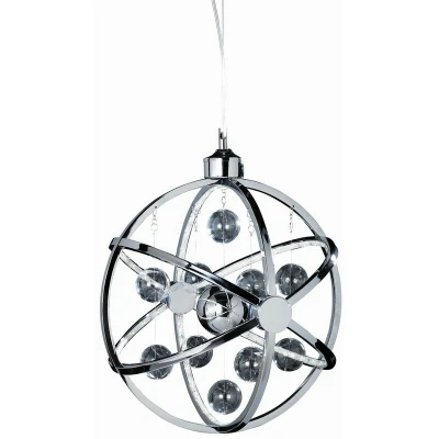 Image of Muni Spherical Ceiling Pendant Light Chrome Glass Balls