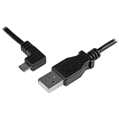 Image of StarTech.com 1m 3 ft Micro USB Charge and Sync Cable Left Angle M/M to Charging 30/24 AWG (USBAUB1MLA)