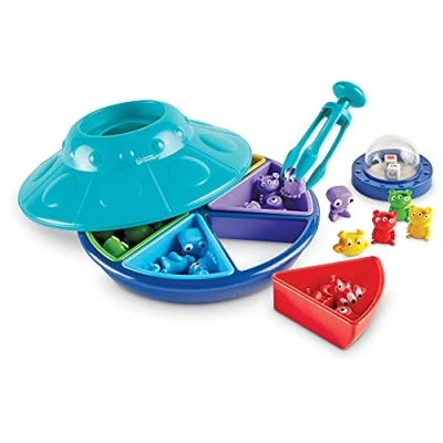 Image of Learning Resources Oodles of Aliens, Sorting Saucer, Colour Game for 3 Year Olds +, Fine Motor Skills, Sort by Pattern, &amp; Shape, Ages 3+