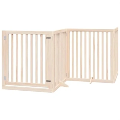Image of vidaXL Dog Gate Foldable 2 Panels 160 cm Poplar Wood