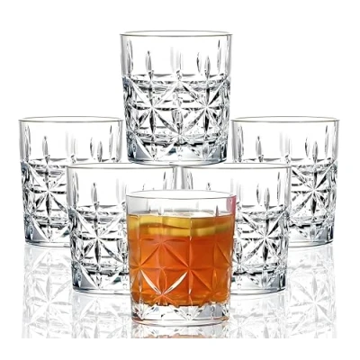 Image of VEILEDGEM 9 Oz Set of 6 Unbreakable Tritan Drinking Glasses Plastic Tumblers Dishwasher Safe BPA Free Acrylic Drinkware Clear Shatterproof Cups Reusable Highball Juice