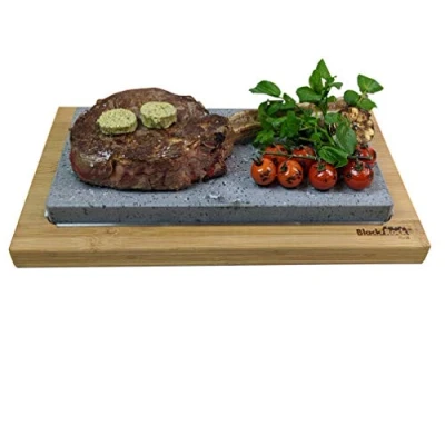 Image of Black Rock Grill Premium Steak on a Stone Sharing Set Elevate Your Tabletop Dining Experience with Lava Grilling