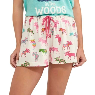 Image of Hatley Women&#039;s Boxer Shorts Pajama Bottom, Patterned Moose, L UK