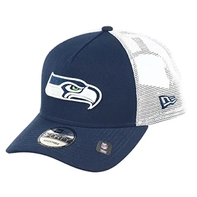 Image of New Era Seattle Seahawks NFL White Mesh Trucker 9Forty A Frame Cap One Size