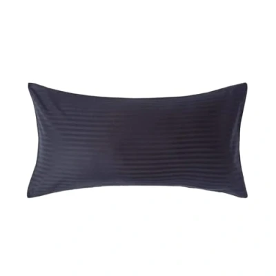 Image of HOMESCAPES Black Pure Egyptian Cotton King Size Pillowcase 330 TC 500 Thread Count Percale Equivalent Satin Stripe Housewife Pillow Case