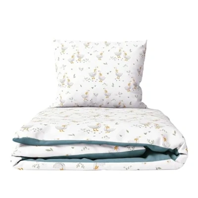 Image of 2 Piece Baby Children Quilt Duvet &amp; Pillow Set 80x70 cm to fit Crib or Pram (Duck)