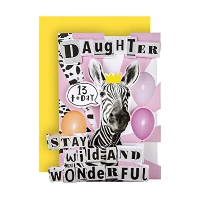 Image of Hallmark 13th Birthday Card for Daughter Funny 3D Die Cut Design