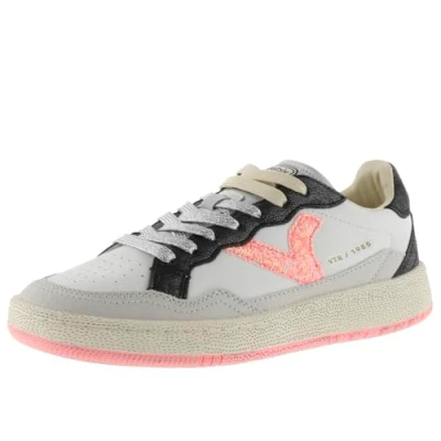 Image of victoria 1985 Smash Leather Low Tennis &amp; Metallic Pieces Retro Glitter Logo 8806108 for Women Coral 39