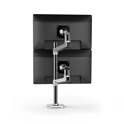 Image of Ergotron LX Mounting kit (tall pole, dual stacking arm) for 2 LCD displays aluminium, steel polished aluminium with black accents screen size: up to 40&quot;
