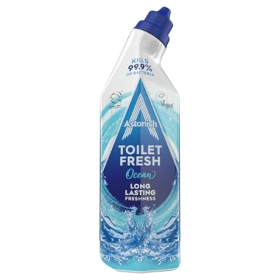 Image of Astonish Ocean Toilet Fresh Gel, Kills 99.9% of Bacteria, Limescale Prevention, 750ml, Blue