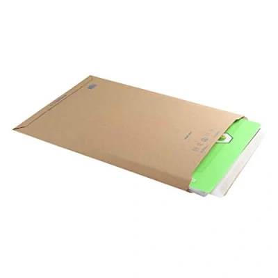 Image of Blake Purely Packaging 490 x 330 mm Corrugated Envelopes Plastic Free Peel &amp; Seal Tamper Evident Recycled (PCE70) Brown Kraft Pack of 100