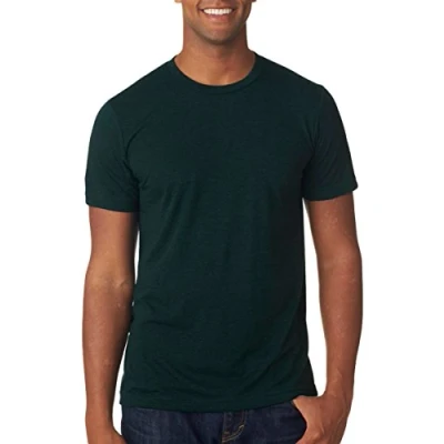 Image of Canvas Mens Triblend Crew Neck Plain Short Sleeve T Shirt (L) (Emerald Triblend)