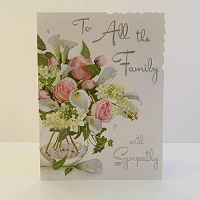 Image of Jonny Javelin to All The Family with Sympathy Card Vase of Flowers