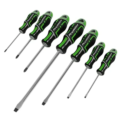 Image of Sealey Premier Screwdriver Set 7pc GripMAX®, Hi Vis Green