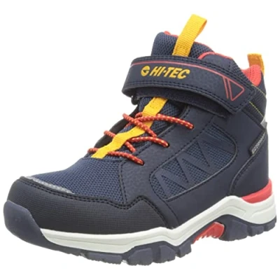 Image of HI TEC O010382 051 Rush WP JR Navy/Orange/Corn 1 Hiking Boot, UK