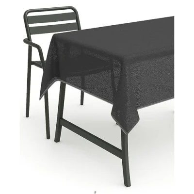 Image of texpot Tablecloth 140 cm Round Light Grey Garden Blanket with Hem Washable Balcony Patio Weatherproof