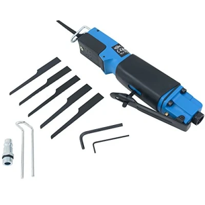 Image of Monzana® Pneumatic Reciprocating Saw Includes 6 Blades Compressed Air Powered Tools Sheet Metal Cutter Body 8,500 rpm Rubberised Handle 1/4&#039;
