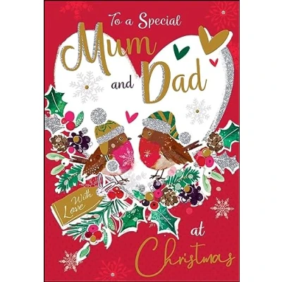 Image of Jonny Javelin Special Mum And Dad At Christmas Card Robins