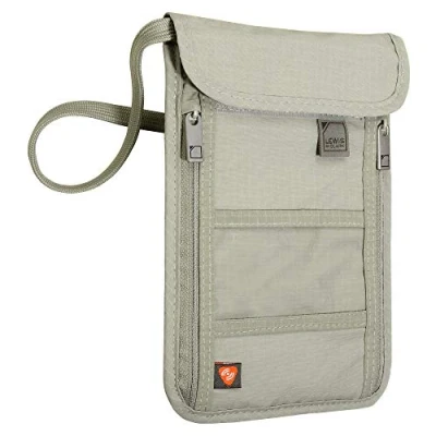 Image of Lewis N Clarks RFID Blocking Neck Stash Personalausweishülle, Beige