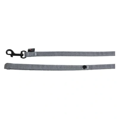 Image of JACK AND VANILLA, Comfort Tube Nylon Dog Lead, Grey, Size M, 20 mm x 152 cm