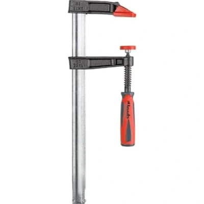 Image of kwb Professional Screw Clamp with 2 Component Handle, 80x250, Clamping Width 250 mm, Depth 80 Cast Steel Jaws, Hollow Profile Rail
