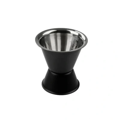 Image of Fackelmann Specter Cocktail Dispenser, Jigger, 2cl &amp; 4cl, Stainless Steel, 17x8x6cm, Matte Black