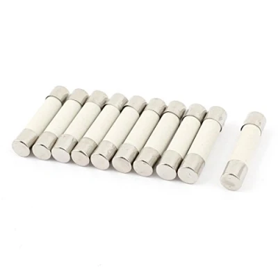Image of Sourcingmap 10 Pcs AC 250V 15A 6x30mm Fast Blow Cylindrical Ceramic Tube Fuses