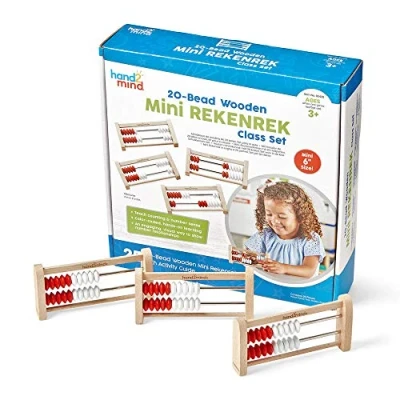 Image of Learning Resources Mini 20 Bead Wooden Rekenrek Class Set, Abacus for Kids Maths, Counting Rack Kids, Counters Educational Toys, Classroom Supplies (Set of 25)