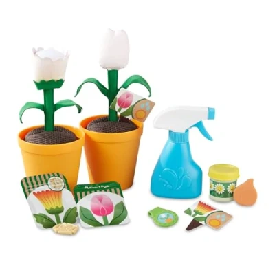 Image of Melissa &amp; Doug Let&#039;s Explore Flower Gardening Play Set Pretend Toy Age 3+ Gift for Boy or Girl