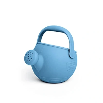 Image of Bigjigs Toys Powder Blue 100% Silicone Childrens Watering Can Temperature &amp; Stain Resistant Kids, Easy Grip Handle, Sustainable Toys, Ideal Outdoor Beach