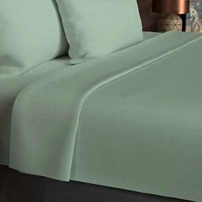 Image of Soleil d&#039;ocre, Flat Sheet, Cotton, 57 Threads, Green, 180 x 290 cm