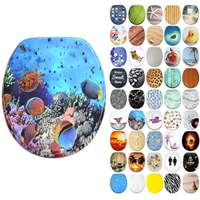 Image of Sanilo Soft Close Toilet Seat, Wide Choice of New Seats, Stable Hinges, Easy to Mount (Ocean)