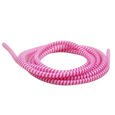 Image of Cable Protector, Cord Wire Cover, Management Solution Sleeve, Tidy Tube, Organiser, Winder for USB Charging Earphone White + Rose Red