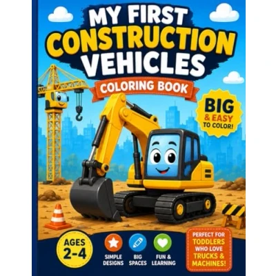 Image of My First Construction Vehicles Coloring Book Ages 2-4