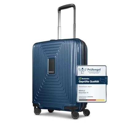Image of REDOLZ Essentials 14, Dark Blue Metallic, Kabinen Trolley+ (55 cm) erweiterbar, Hard shell trolley with swivel castors