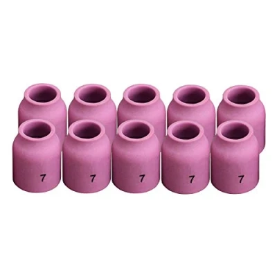 Image of RIVERWELD TIG Gas Lens Alumina Nozzle Ceramic Cup 53N61 (#7 D11.0 x 25.5mm) Fit PTA DB SR WP 9 17 18 20 25 26 Welding Torch 10pk
